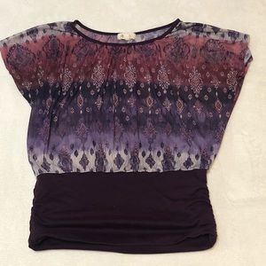 🟢Purple sheer blouse